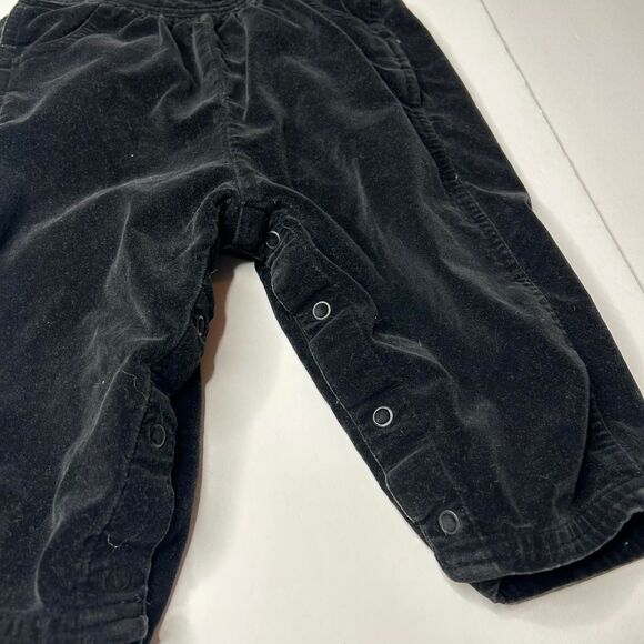 Vintage 90s 1990s Oshkosh baby B’gosh Black velvet baby bash overalls - Picture 3 of 6